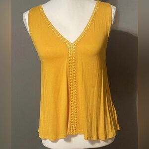 Ambiance Mustard Yellow V-Neck Tank Top